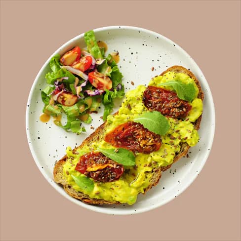 New Avocado Toast With sun-dried Tomatoes