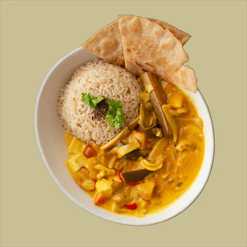 Yellow Thai Curry With Brown Rice And Tofu (Spicy A Bit)