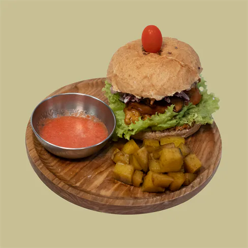 garbanzo King Oyster burger