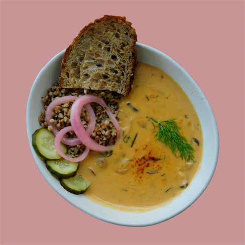 Stroganoff de setas con trigo sarraceno