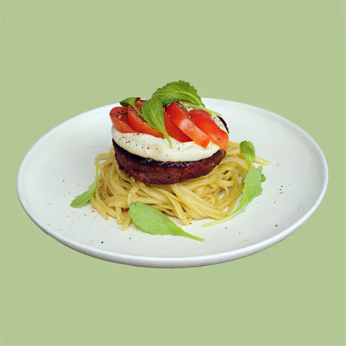 pasta y vegano milanesa vegetal
