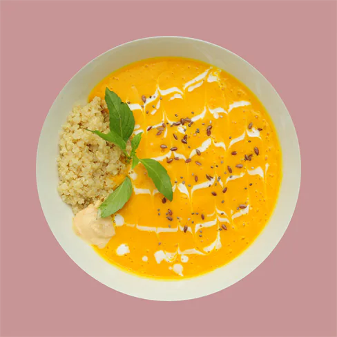 Crema de calabaza con quinoa
